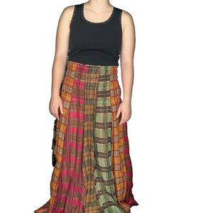 Free people flannel pattern maxi skirt